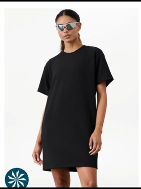 Athleta Black Seasoft Rib Tee Dress